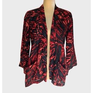 Tucker Women open Blazer top Red & Black Small